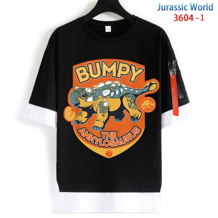 Jurassic World Cotton Crew Neck Fake Two-Piece Short Sleeve T-Shirt from S to 4XL  HM-3604-1