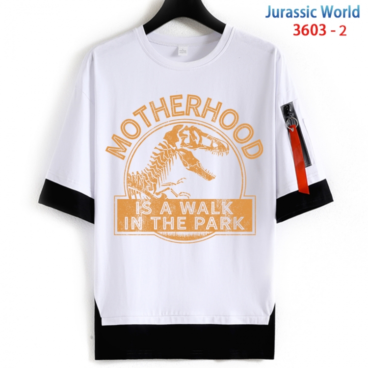 Jurassic World Cotton Crew Neck Fake Two-Piece Short Sleeve T-Shirt from S to 4XL  HM-3603-2