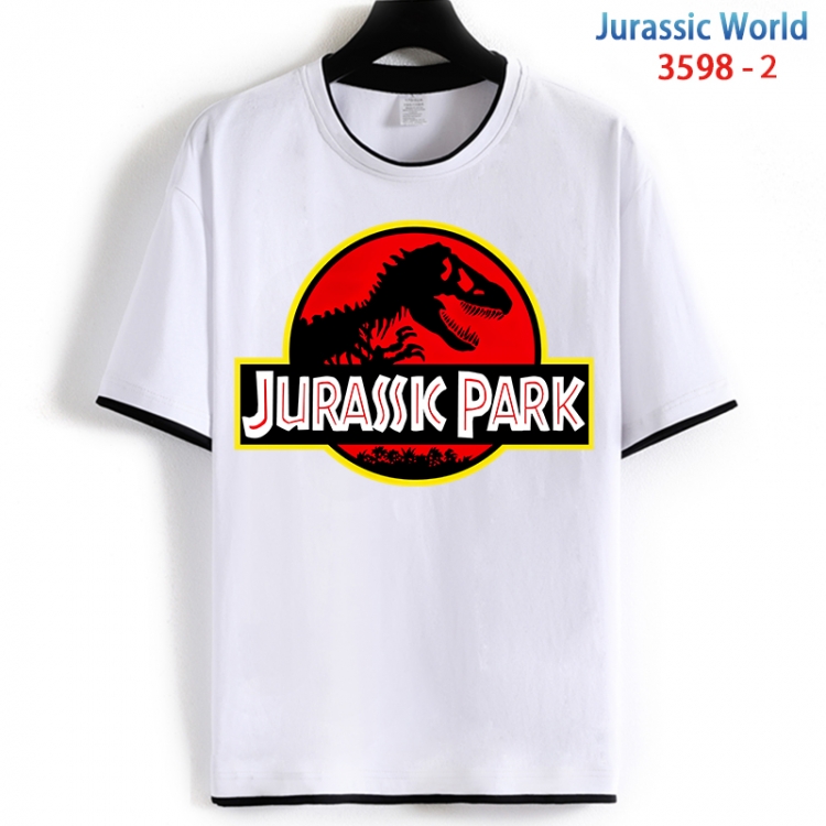 Jurassic World Cotton crew neck black and white trim short-sleeved T-shirt from S to 4XL  HM-3598-2