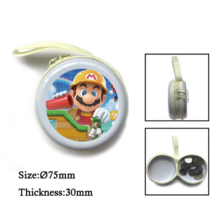 Super Mario Anime Surrounding Sheet Zipper Zero Wallet Key Bag 75mm