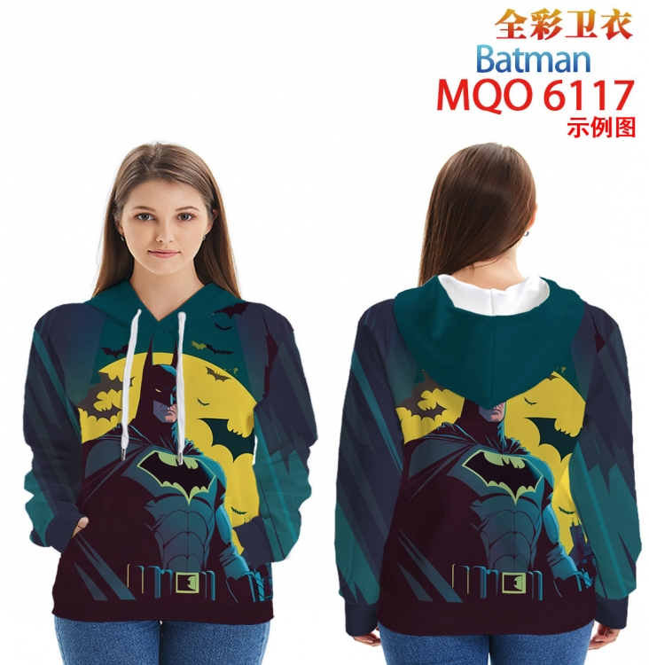 Batman Long sleeve hooded patch pocket cotton sweatshirt from 2XS to 4XL MQO6117