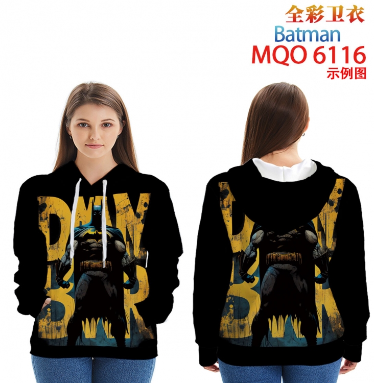 Batman Long sleeve hooded patch pocket cotton sweatshirt from 2XS to 4XL MQO6116