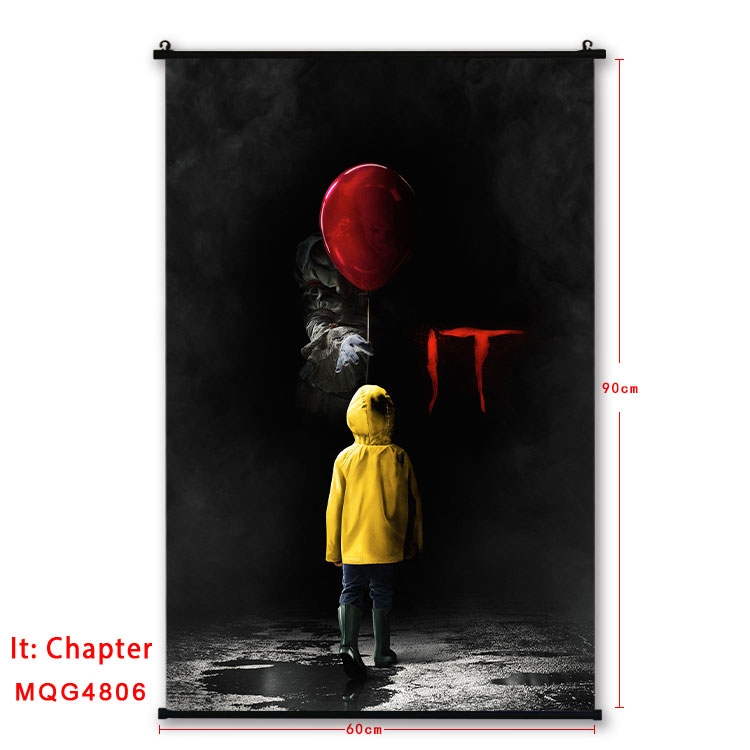 It: Chapter Anime black Plastic rod Cloth painting Wall Scroll 60X90CM