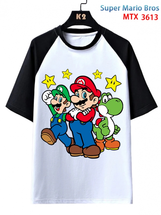 Super Mario Bros  Anime raglan sleeve cotton T-shirt from XS to 3XL  MTX-3613-1