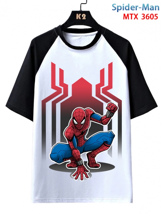 Spiderman Anime raglan sleeve cotton T-shirt from XS to 3XL MTX-3605-1