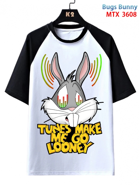 Bugs Bunny Anime raglan sleeve cotton T-shirt from XS to 3XL  MTX-3608-1