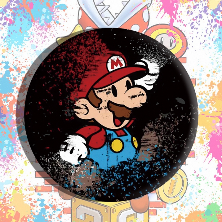 Super Mario Anime tinplate brooch badge price for 5 pcs