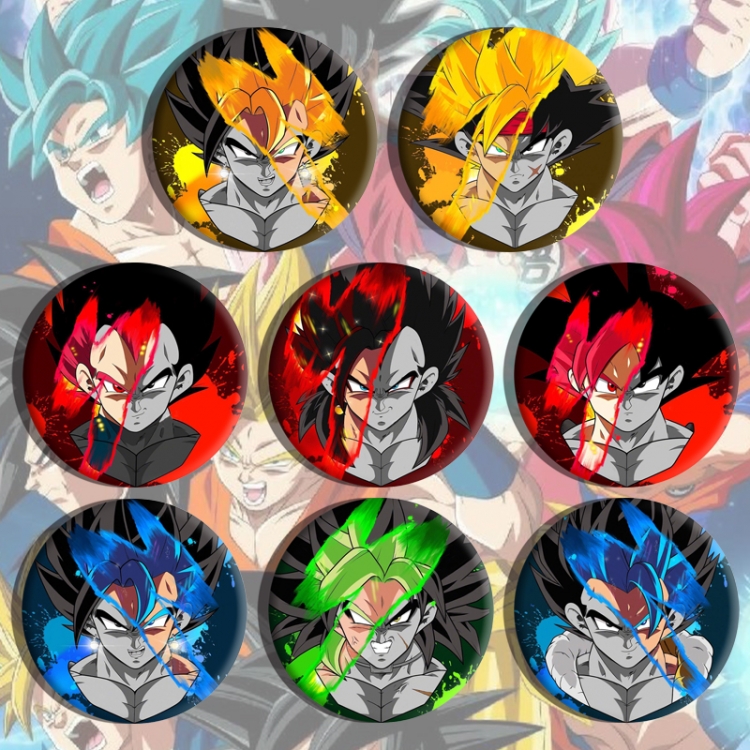 DRAGON BALL Anime tinplate brooch badge a set of 8