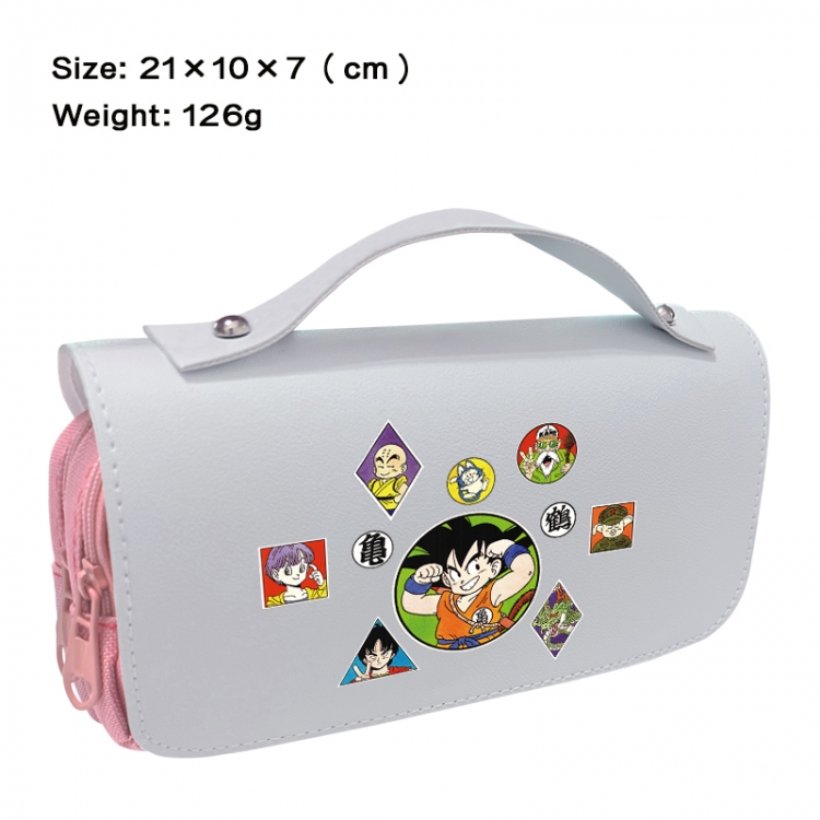 DRAGON BALL Anime PU canvas flip three color portable pen bag 21X10X7cm