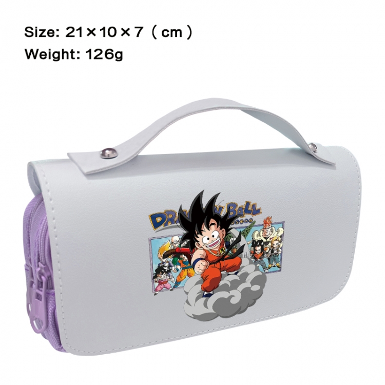 DRAGON BALL Anime PU canvas flip three color portable pen bag 21X10X7cm