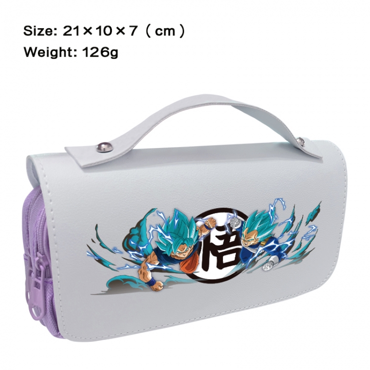DRAGON BALL Anime PU canvas flip three color portable pen bag 21X10X7cm