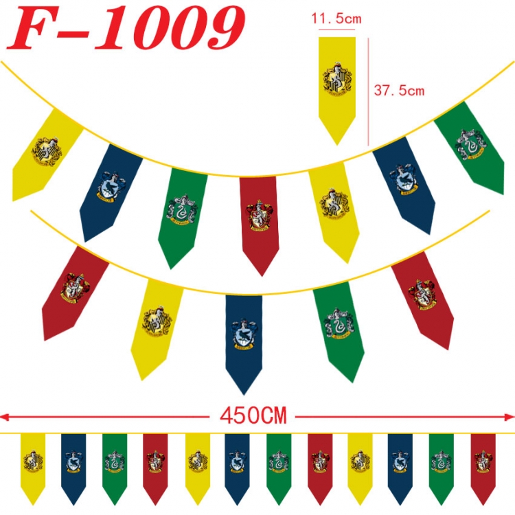 Harry Potter Anime Surrounding Christmas Halloween Inverted Triangle Flags 11.5x37.5cm  F-1009