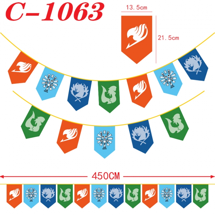 Fairy tail Halloween Christmas String Flag Inverted Triangle Flag 13.5x21.5cm C-1063