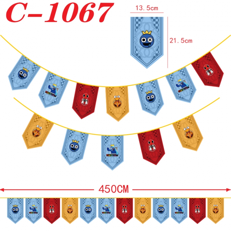 Rainbow Friend Halloween Christmas String Flag Inverted Triangle Flag 13.5x21.5cm  C-1067