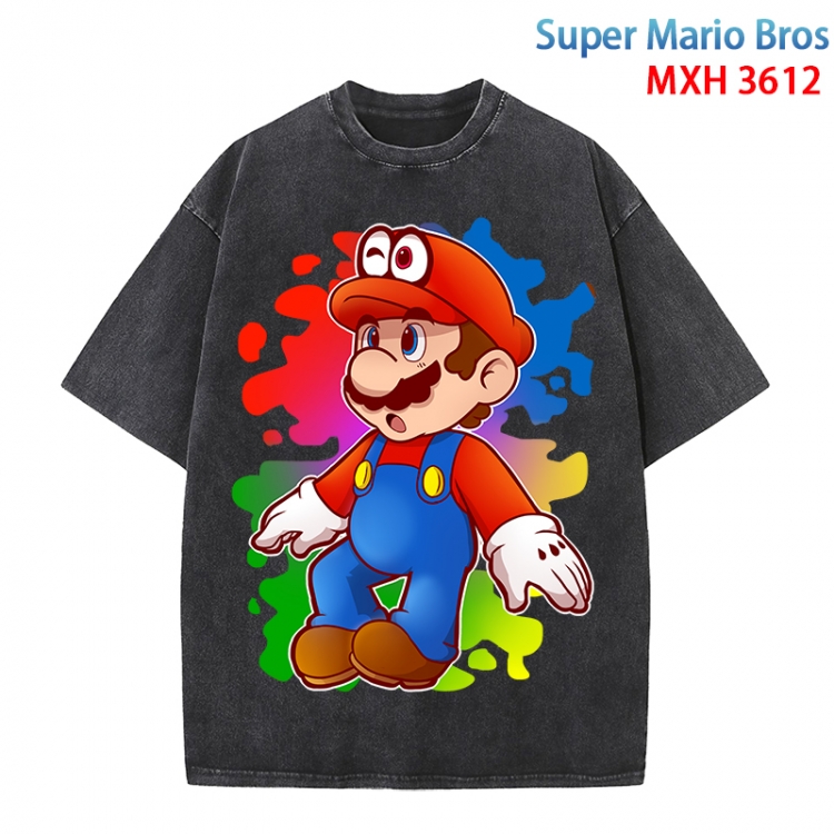 Super Mario Anime peripheral pure cotton washed and worn T-shirt from S to 4XL MXH3612