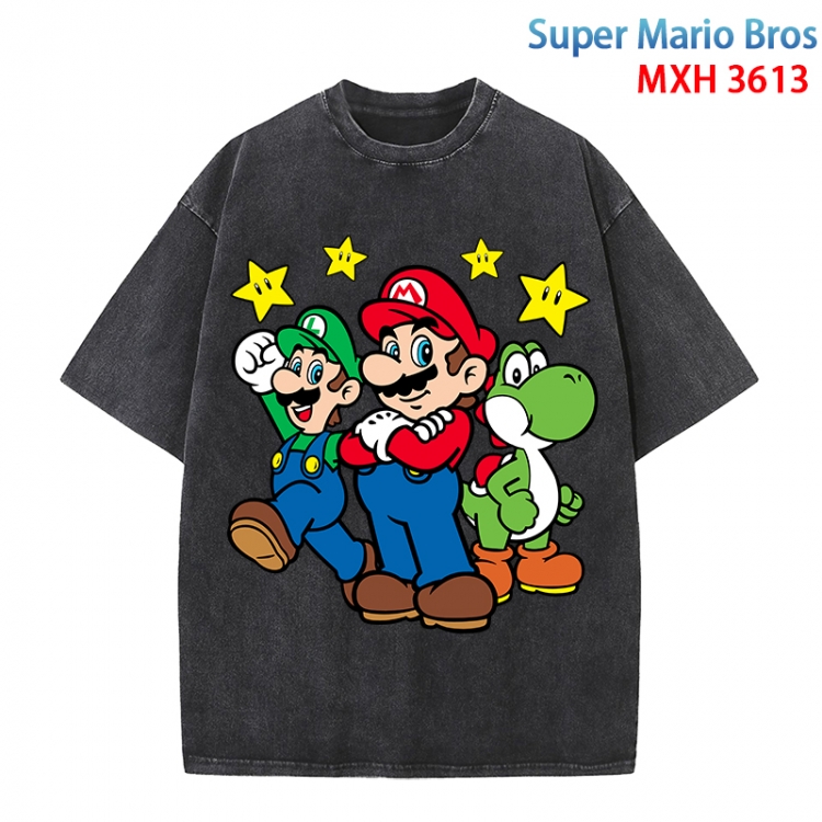 Super Mario Anime peripheral pure cotton washed and worn T-shirt from S to 4XL MXH3613