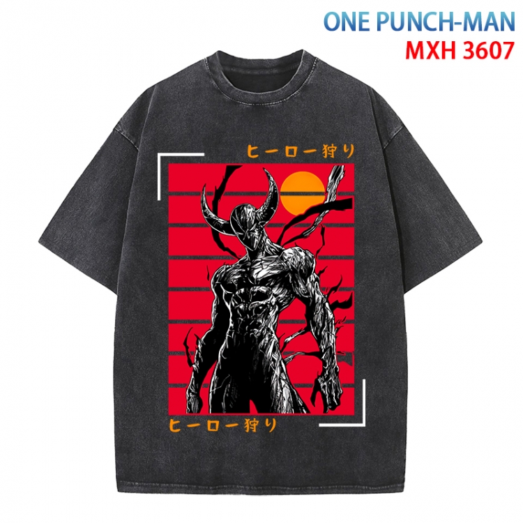 One Punch Man Anime peripheral pure cotton washed and worn T-shirt from S to 4XL MXH3607