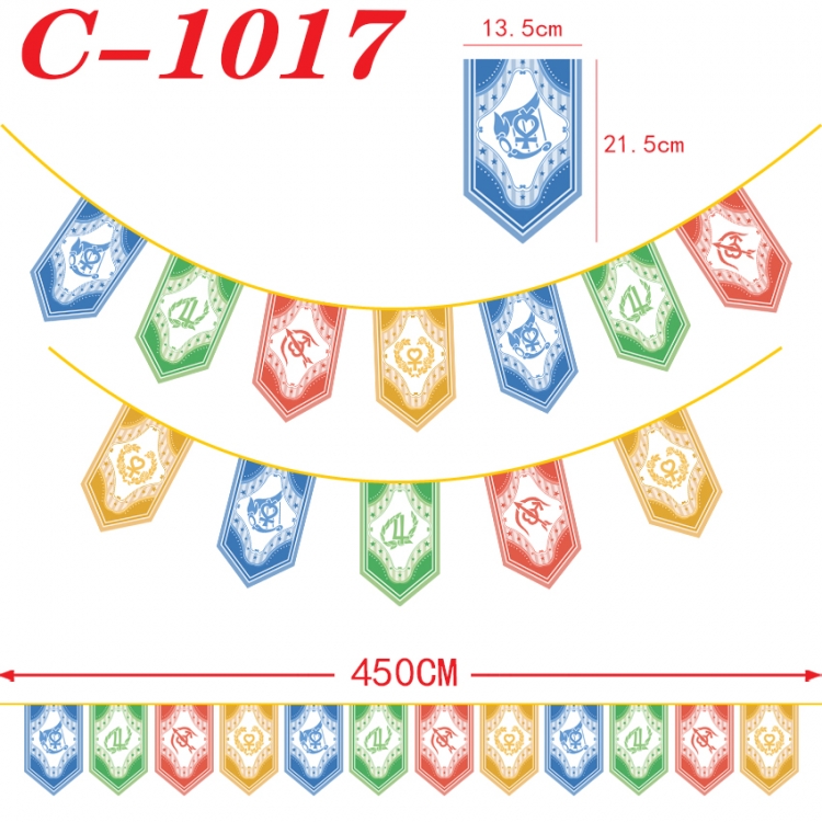 sailormoon Halloween Christmas String Flag Inverted Triangle Flag 13.5x21.5cm  C-1017
