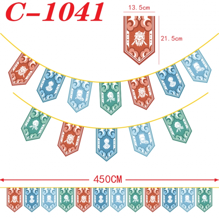 Genshin Impact Halloween Christmas String Flag Inverted Triangle Flag 13.5x21.5cm  C-1041