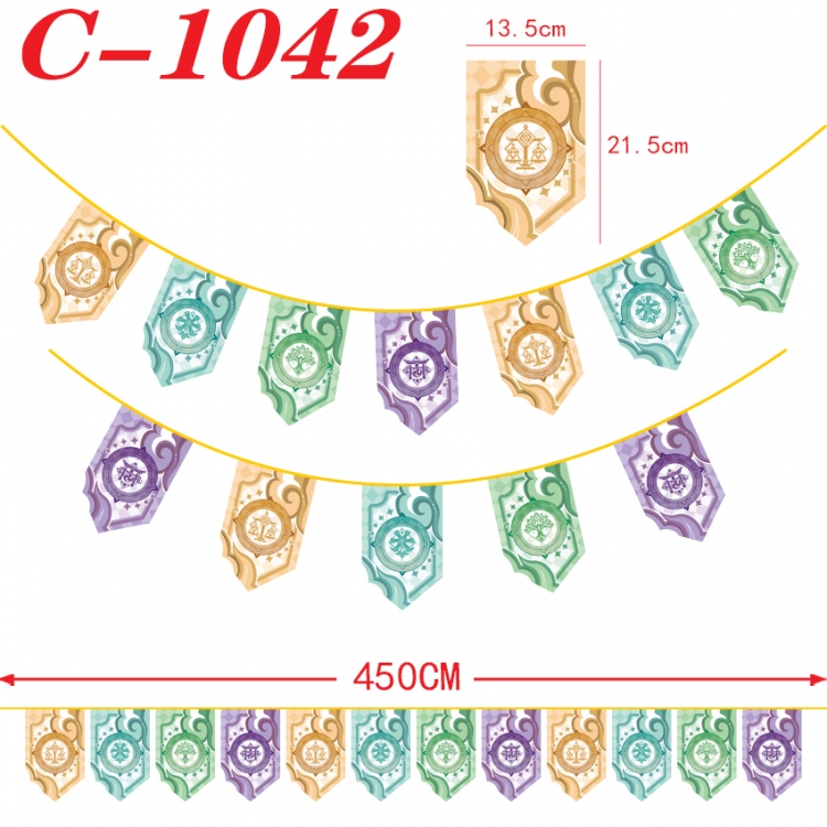 Genshin Impact Halloween Christmas String Flag Inverted Triangle Flag 13.5x21.5cm  C-1042
