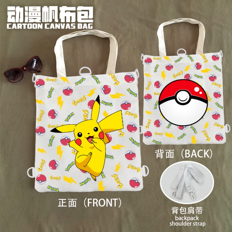 Pokemon Anime Canvas Bag Shoulder Shopping Bag 33x37cm