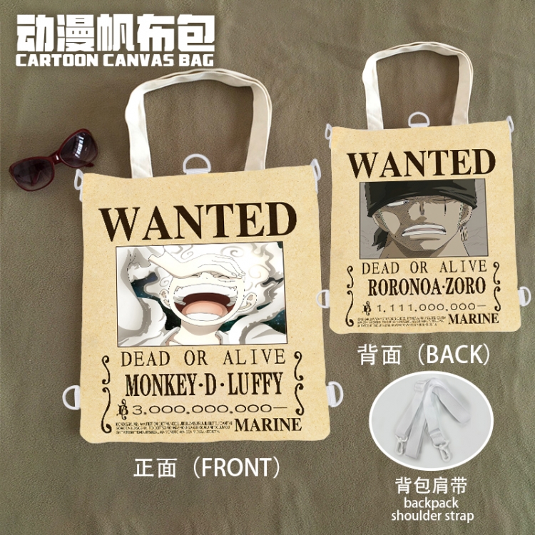 One Piece Anime Canvas Bag Shoulder Shopping Bag 33x37cm