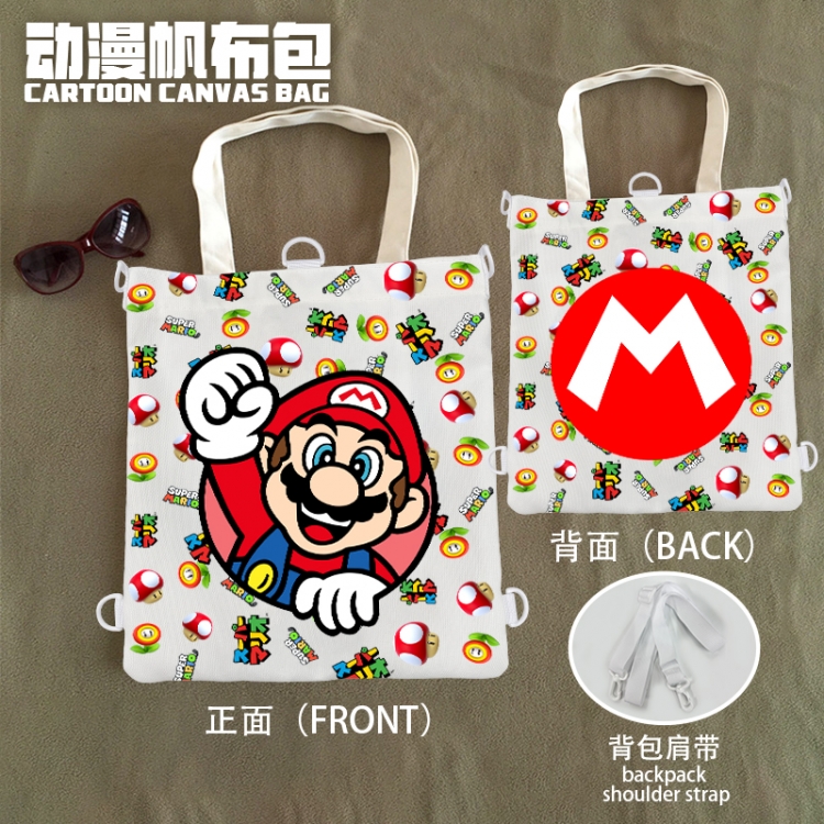 Super Mario Anime Canvas Bag Shoulder Shopping Bag 33x37cm