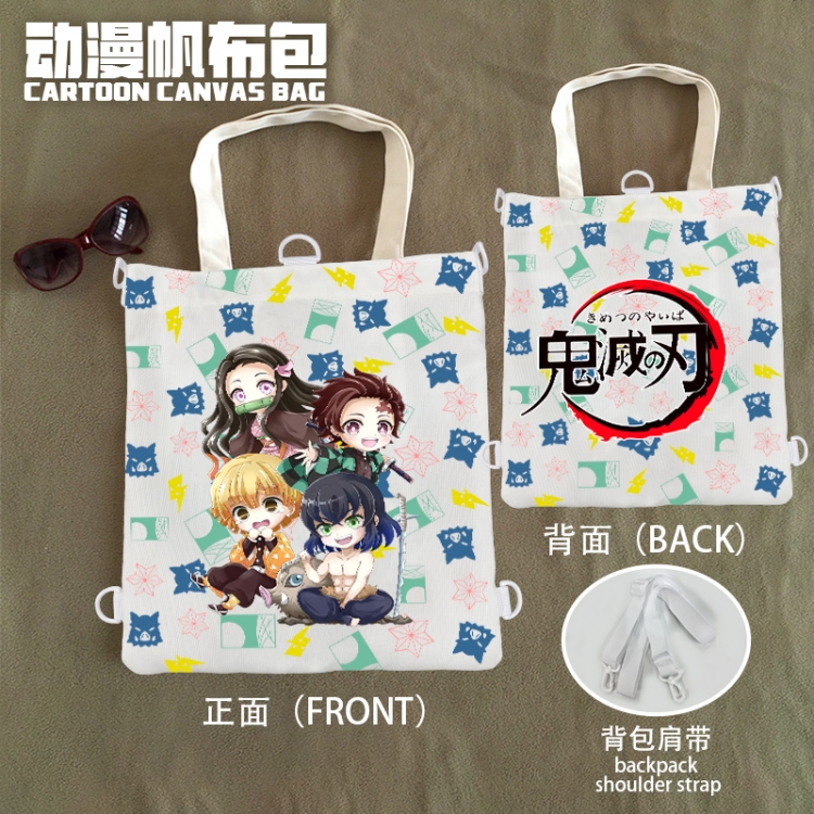 Demon Slayer Kimets Anime Canvas Bag Shoulder Shopping Bag 33x37cm