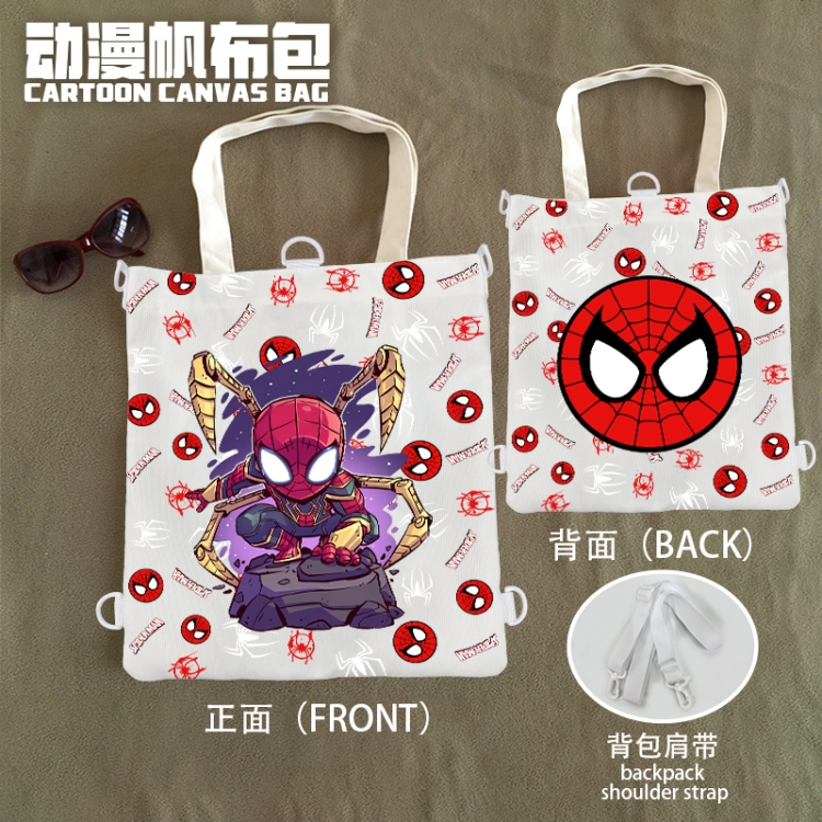 Spiderman Anime Canvas Bag Shoulder Shopping Bag 33x37cm