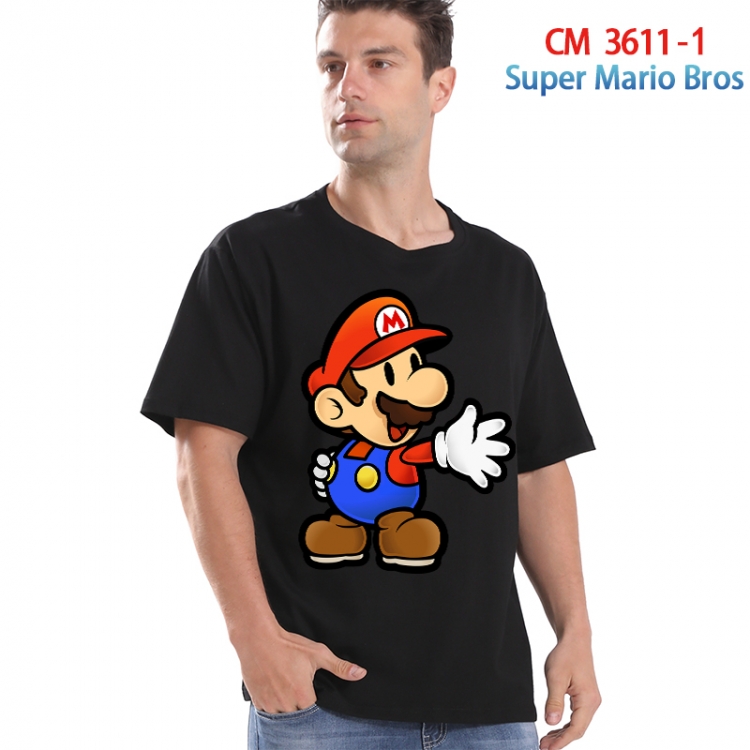 Super Mario Printed short-sleeved cotton T-shirt from S to 4XL  3611-1