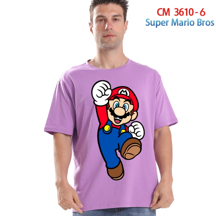 Super Mario Printed short-sleeved cotton T-shirt from S to 4XL 3610-6