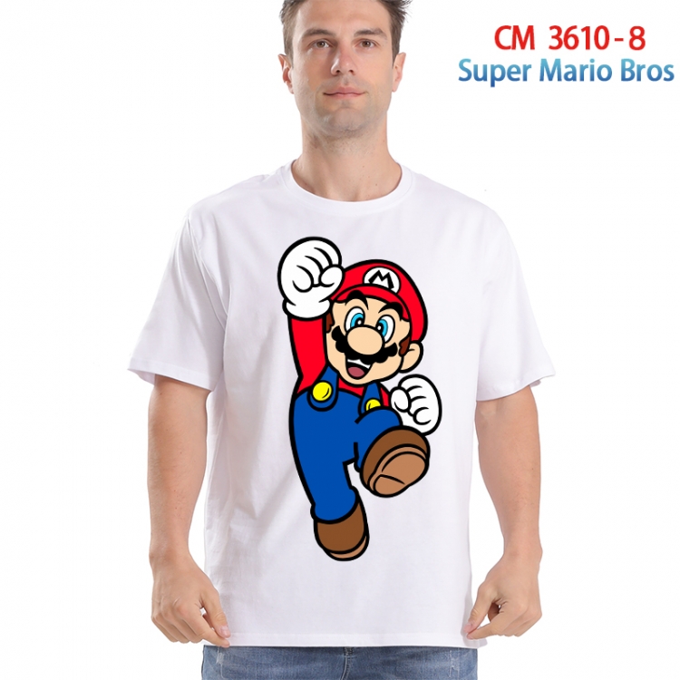 Super Mario Printed short-sleeved cotton T-shirt from S to 4XL  3610-8