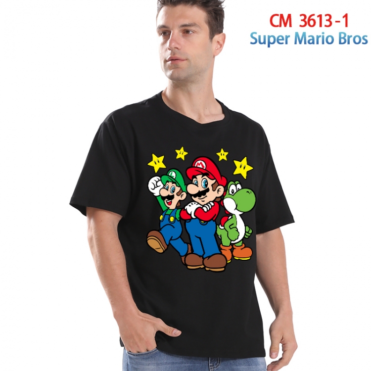 Super Mario Printed short-sleeved cotton T-shirt from S to 4XL 3613-1