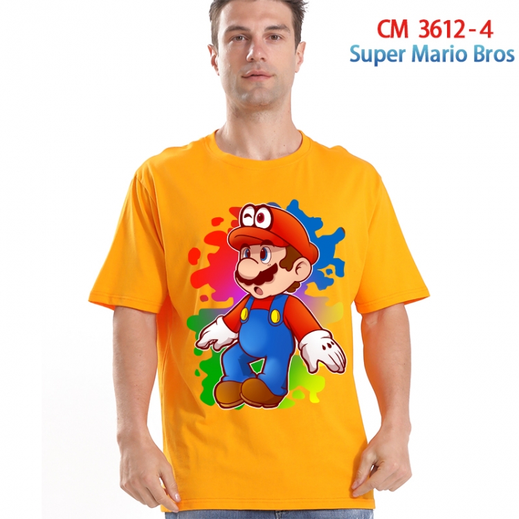 Super Mario Printed short-sleeved cotton T-shirt from S to 4XL 3612-4