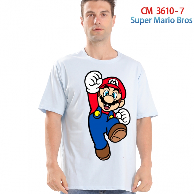 Super Mario Printed short-sleeved cotton T-shirt from S to 4XL  3610-7