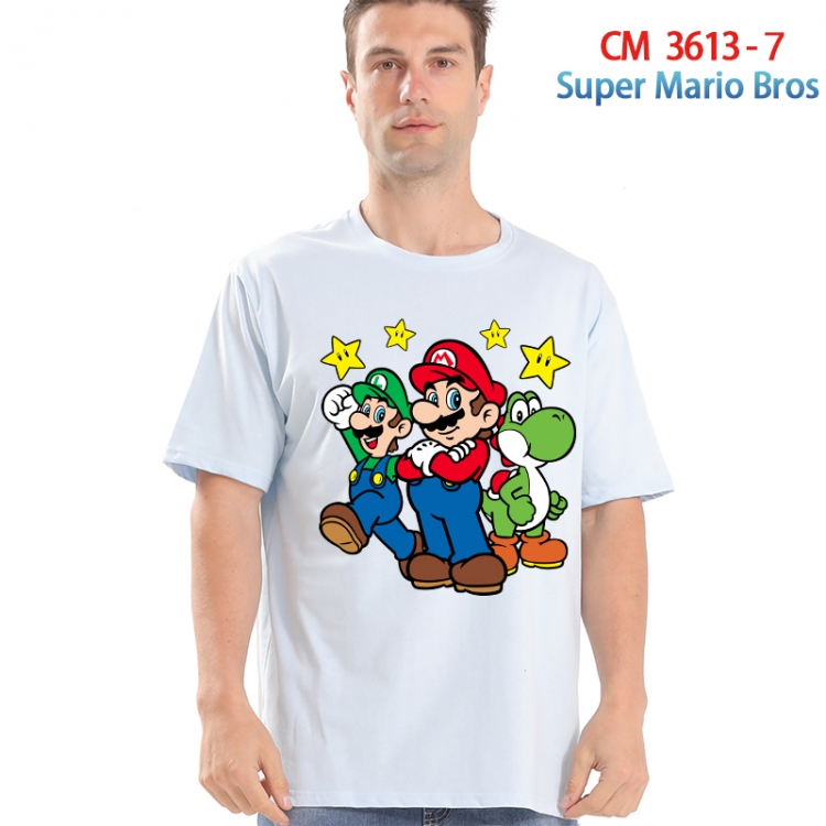 Super Mario Printed short-sleeved cotton T-shirt from S to 4XL  3613-7
