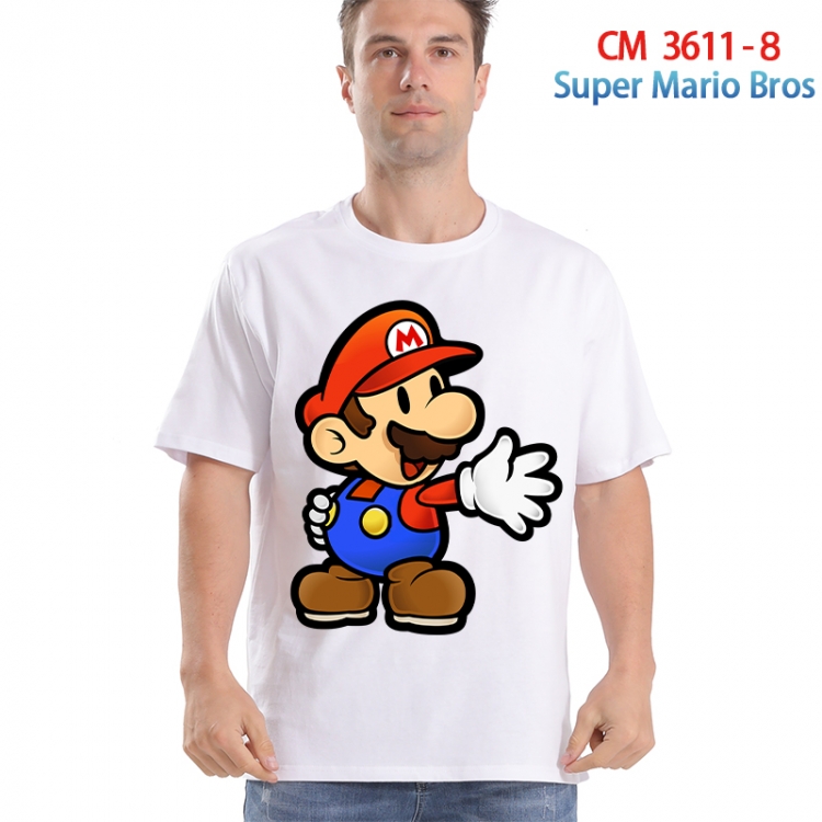 Super Mario Printed short-sleeved cotton T-shirt from S to 4XL 3611-8