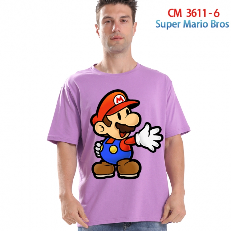Super Mario Printed short-sleeved cotton T-shirt from S to 4XL  3611-6