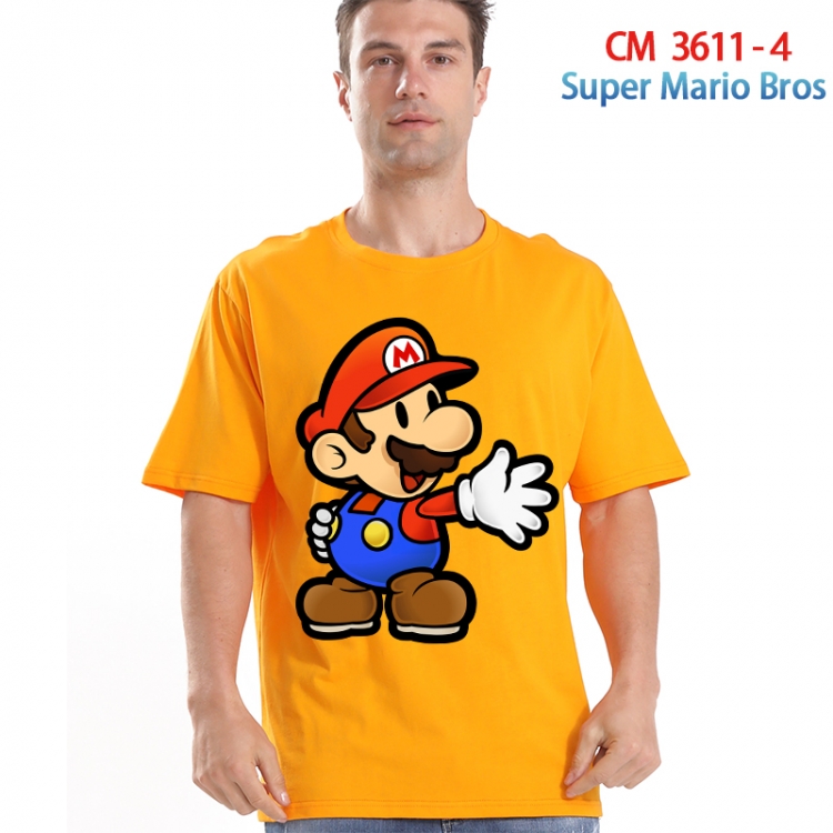 Super Mario Printed short-sleeved cotton T-shirt from S to 4XL 3611-4