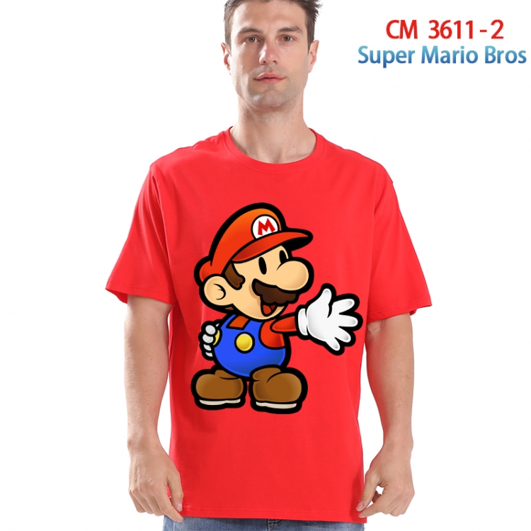 Super Mario Printed short-sleeved cotton T-shirt from S to 4XL  3611-2
