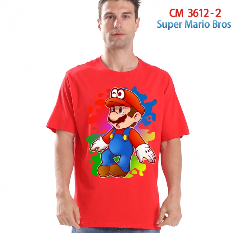 Super Mario Printed short-sleeved cotton T-shirt from S to 4XL  3612-2