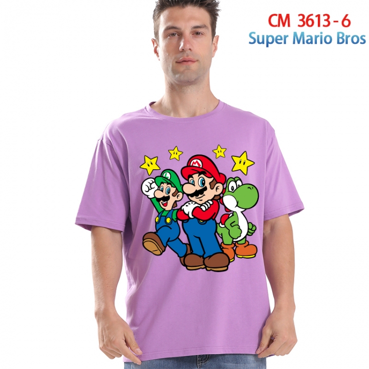 Super Mario Printed short-sleeved cotton T-shirt from S to 4XL  3613-6