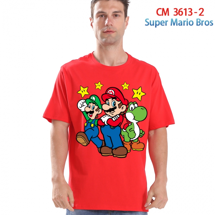 Super Mario Printed short-sleeved cotton T-shirt from S to 4XL  3613-2