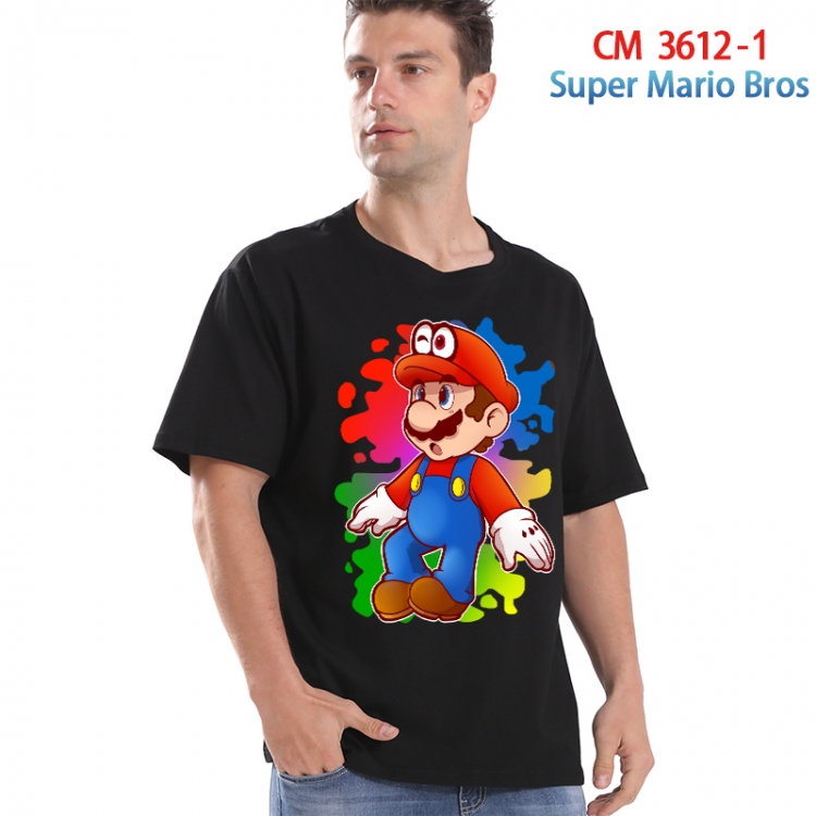 Super Mario Printed short-sleeved cotton T-shirt from S to 4XL  3612-1