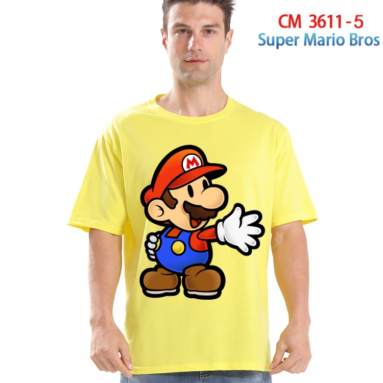 Super Mario Printed short-sleeved cotton T-shirt from S to 4XL  3611-5