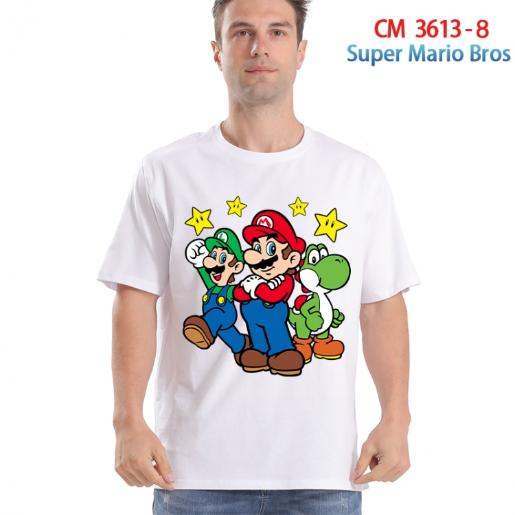 Super Mario Printed short-sleeved cotton T-shirt from S to 4XL 3613-8