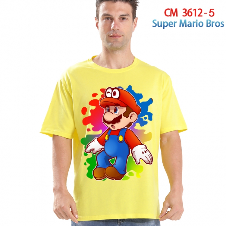 Super Mario Printed short-sleeved cotton T-shirt from S to 4XL  3612-5