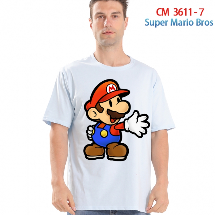 Super Mario Printed short-sleeved cotton T-shirt from S to 4XL 3611-7