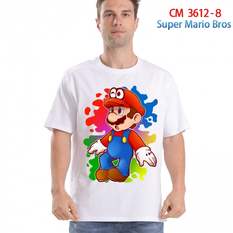 Super Mario Printed short-sleeved cotton T-shirt from S to 4XL  3612-8