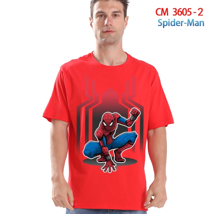 Spiderman Printed short-sleeved cotton T-shirt from S to 4XL 3605-2